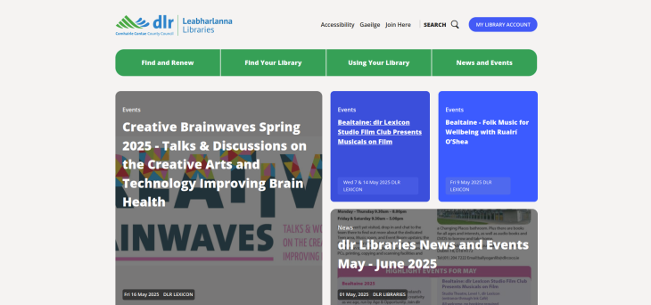 dlr Libraries front page